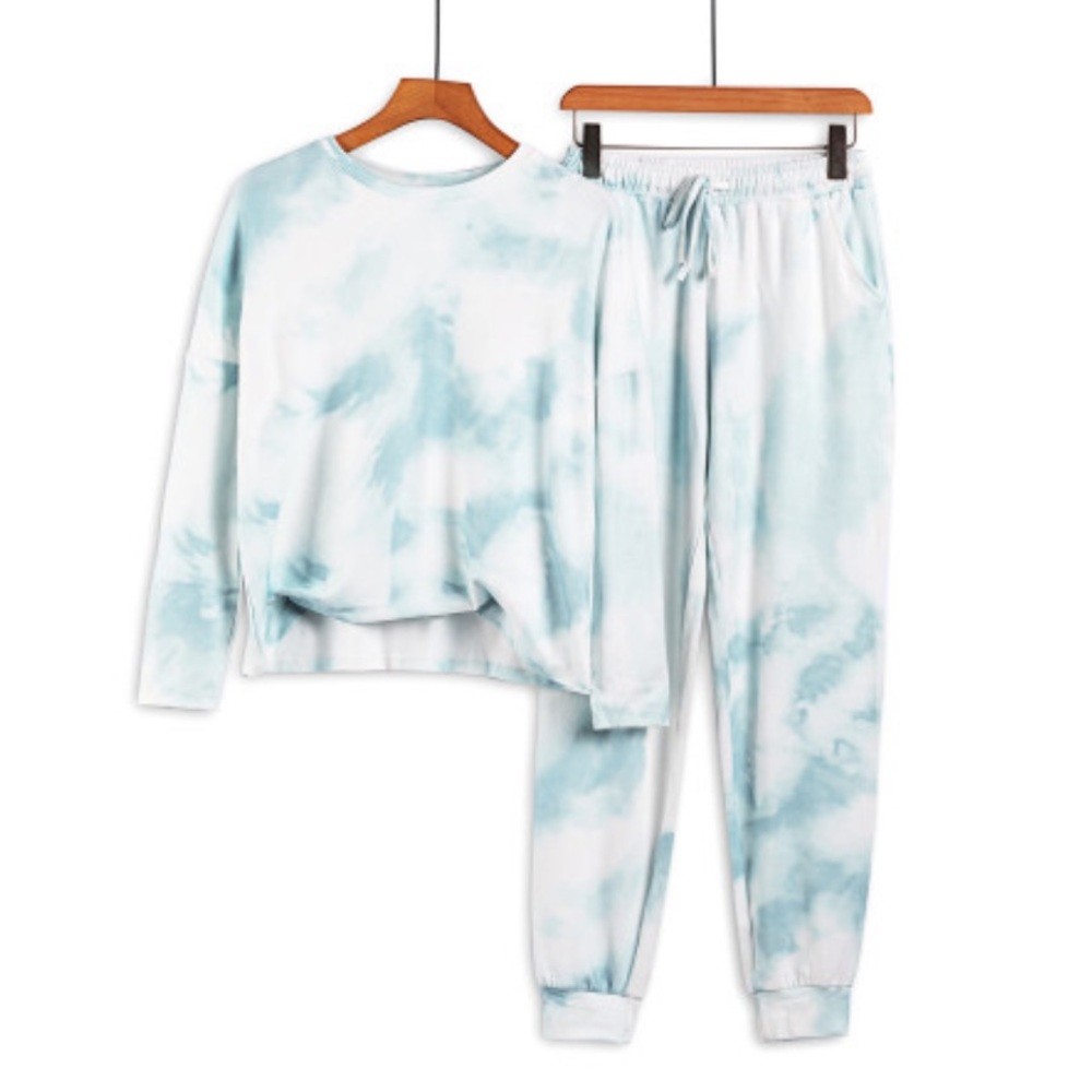RESTOCKED!! Super Soft Mint Tie Dye Jogger Set - Picture 2 of 6
